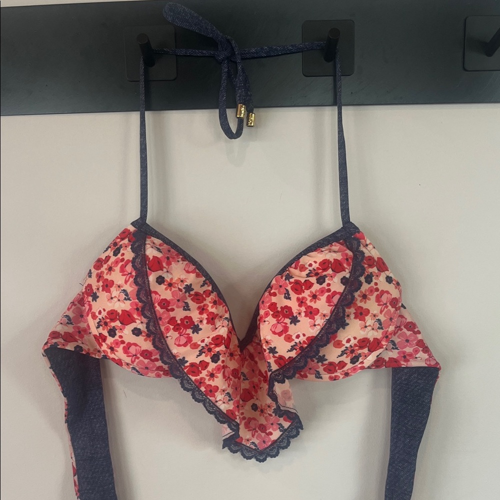 Beach Bunny Pink and Blue Floral Bra